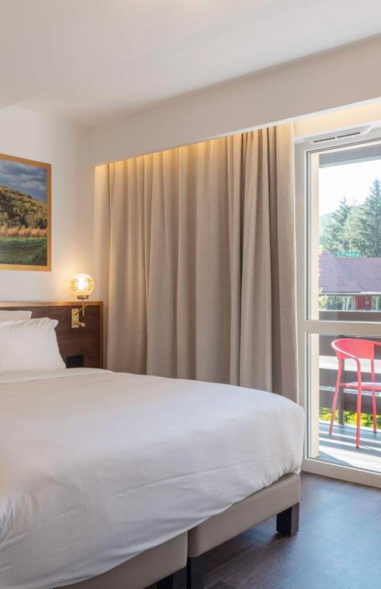 Chambre, Hôtel LA VALLÉE NOBLE à Soultzmatt